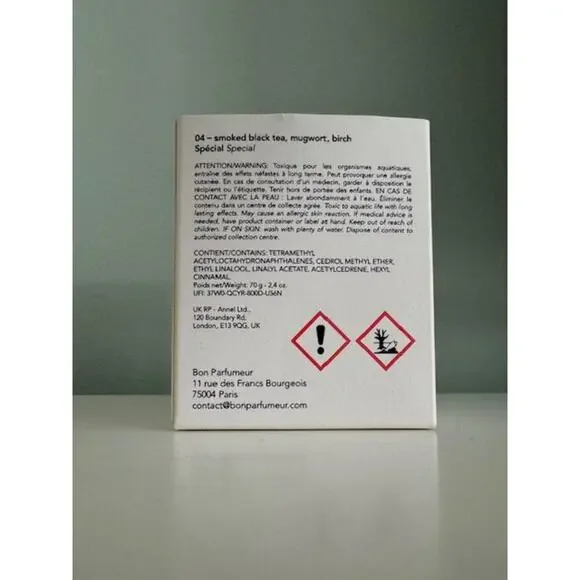 Bon Parfumeur Paris 04 Scented Candle Smoked Black Tea Mugwort Birch 2.4 oz- NEW - Picture 3 of 6